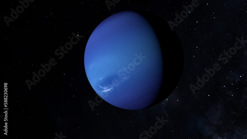 Space probe flying to Neptune. Space exploration.