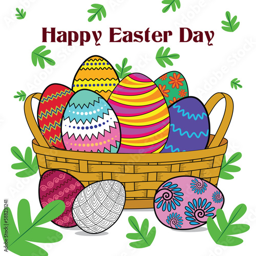 Happy Ester day concept design of illustration. Little rabbit in an egg.