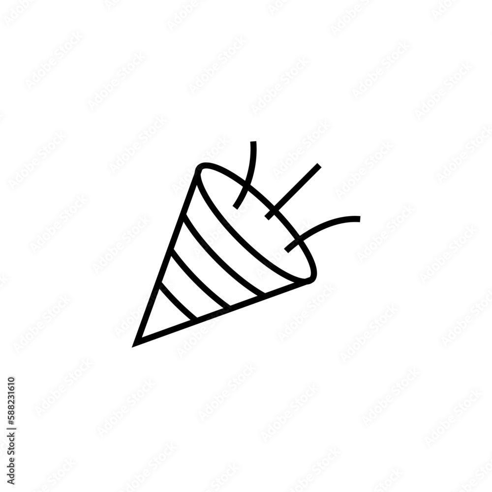 Celebration Teamwork and Management icon with black outline style. happy, event, birthday, surprise, celebrate, entertainment, fireworks. Vector illustration