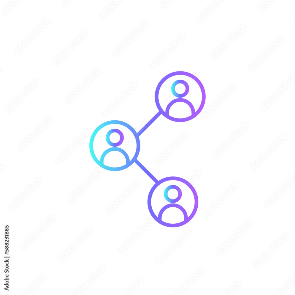 Team Sharing Teamwork and Management icon with blue duotone style. communication, share, social, network, partnership, community, connection. Vector illustration Team Sharing Teamwork and Management icon with blue duotone style. communication, share, social, network, partnership, community, connection. Vector illustration