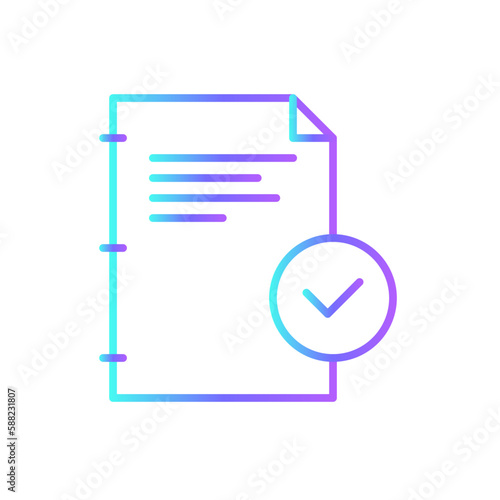 Approve Teamwork and Management icon with blue duotone style. check, mark, approval, certificate, ok, confirm, agreement. Vector illustration