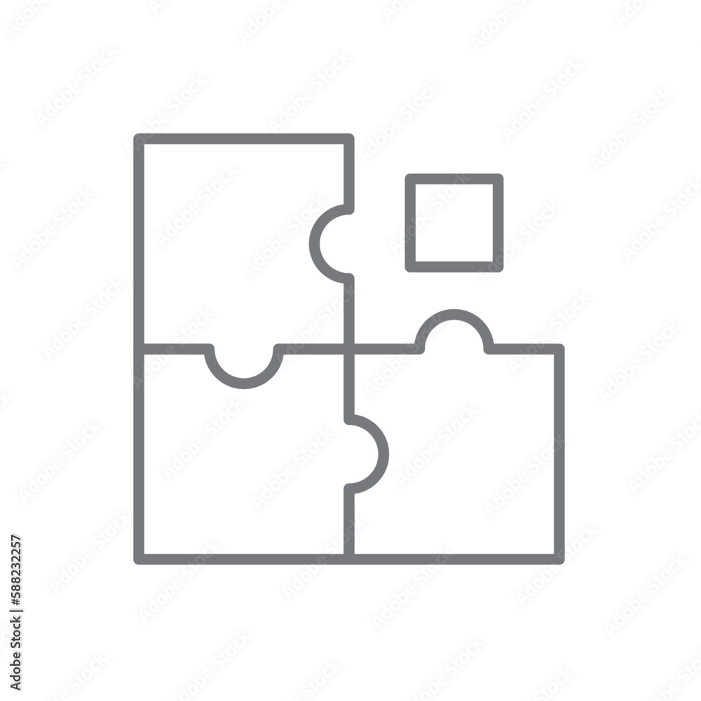 Problem Solving Teamwork and Management icon with black outline style. concept, idea, puzzle, strategy, creative, creativity, target. Vector illustration Problem Solving Teamwork and Management icon with black outline style. concept, idea, puzzle, strategy, creative, creativity, target. Vector illustration