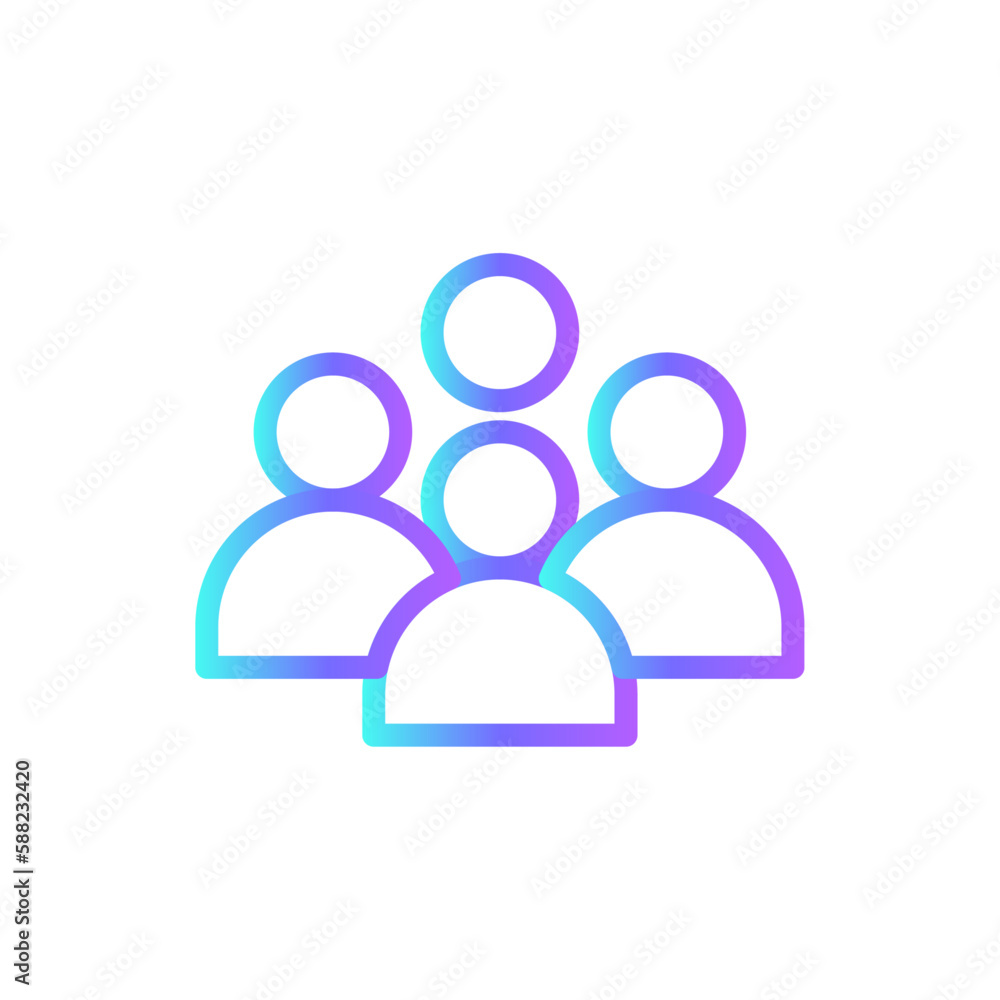People Teamwork and Management icon with blue duotone style. team, group, person, social, human, user, avatar. Vector illustration People Teamwork and Management icon with blue duotone style. team, group, person, social, human, user, avatar. Vector illustration
