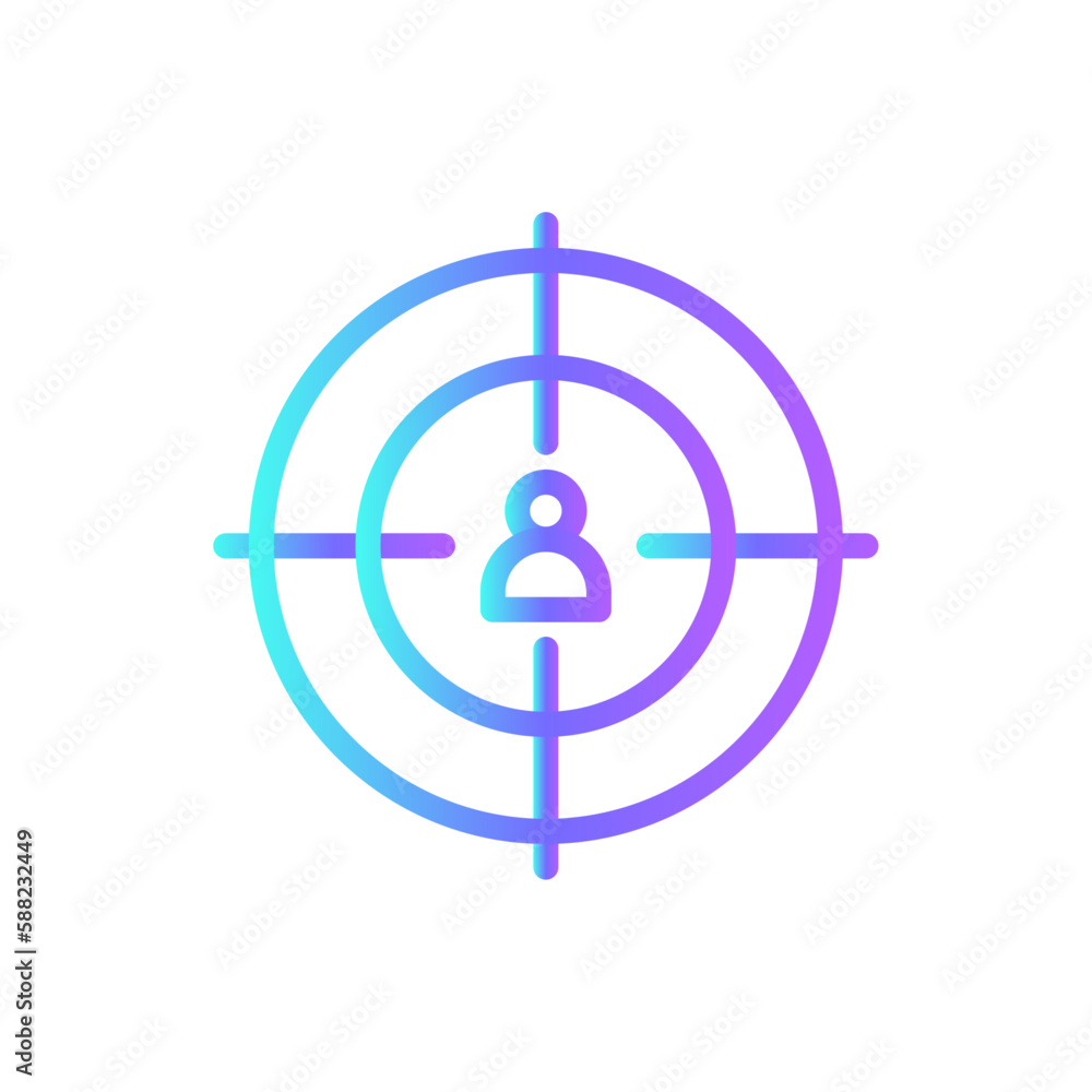 Target audience Teamwork and Management icon with blue duotone style. success, goal, strategy, concept, idea, solution, dartboard. Vector illustration Target audience Teamwork and Management icon with blue duotone style. success, goal, strategy, concept, idea, solution, dartboard. Vector illustration