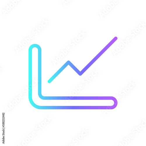 Growth Teamwork and Management icon with blue duotone style. line, arrow, increase, progress, success, diagram, grow. Vector illustration