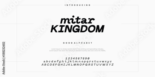 Modern abstract digital alphabet font. Minimal technology typography, Creative urban sport fashion futuristic font and with numbers. vector illustration