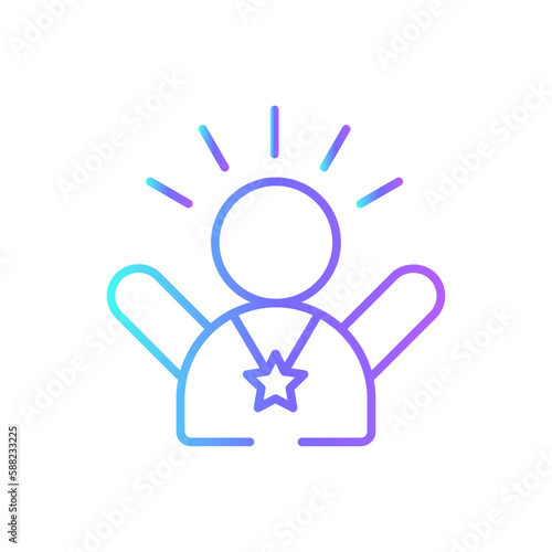 Winner Business people icon with blue duotone style. success, champion, award, achievement, trophy, first, reward. Vector illustration