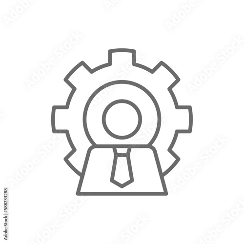 Leader Business people icon with black outline style. human, people, success, person, manager, businessman, leadership. Vector illustration