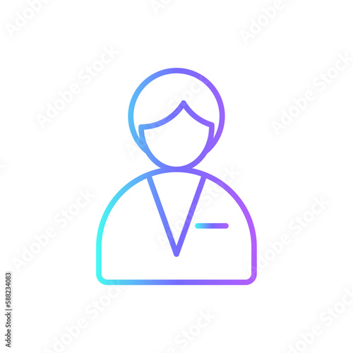 Business man Business people icon with blue duotone style. person, human, manager, avatar, worker, profile, male. Vector illustration