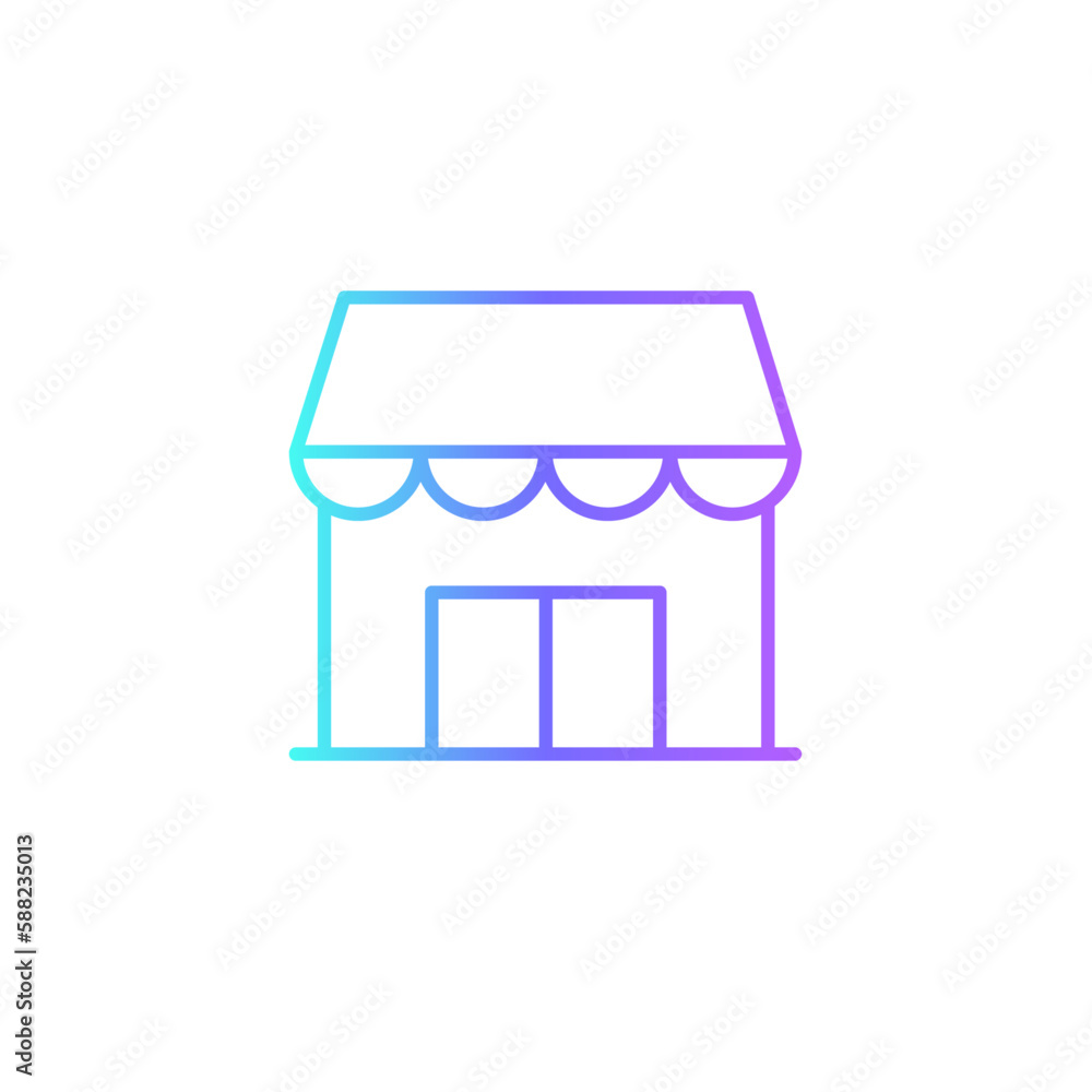Store Real Estate icon with blue duotone style. shop, sale, market, retail, delivery, commerce, supermarket. Vector illustration Store Real Estate icon with blue duotone style. shop, sale, market, retail, delivery, commerce, supermarket. Vector illustration