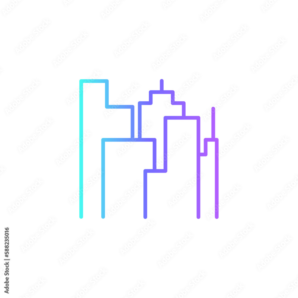 City Real Estate icon with blue duotone style. urban, town, cityscape, architecture, skyscraper, home, construction. Vector illustration City Real Estate icon with blue duotone style. urban, town, cityscape, architecture, skyscraper, home, construction. Vector illustration