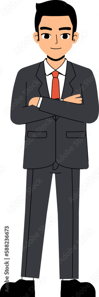 Seth Business Man Wearing Suit And Tie Handsome Smart Crossed Arms Pose Standing Character Design Isolated Seth Business Man Wearing Suit And Tie Handsome Smart Crossed Arms Pose Standing Character Design Isolated