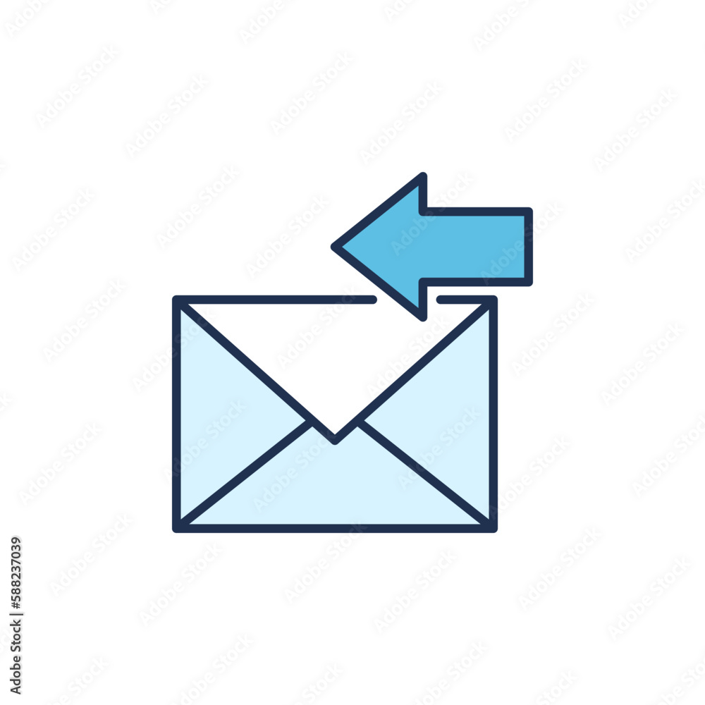 Envelope and Horizontal Arrow vector Email Forward concept colored icon Envelope and Horizontal Arrow vector Email Forward concept colored icon