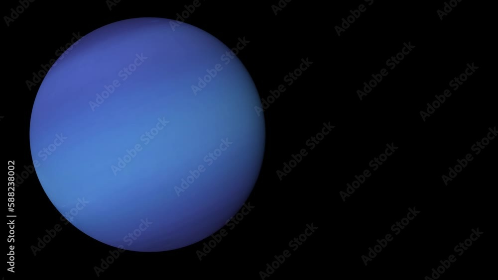 Planet Neptune on the black background. Text space on the right. Planet Neptune on the black background. Text space on the right.