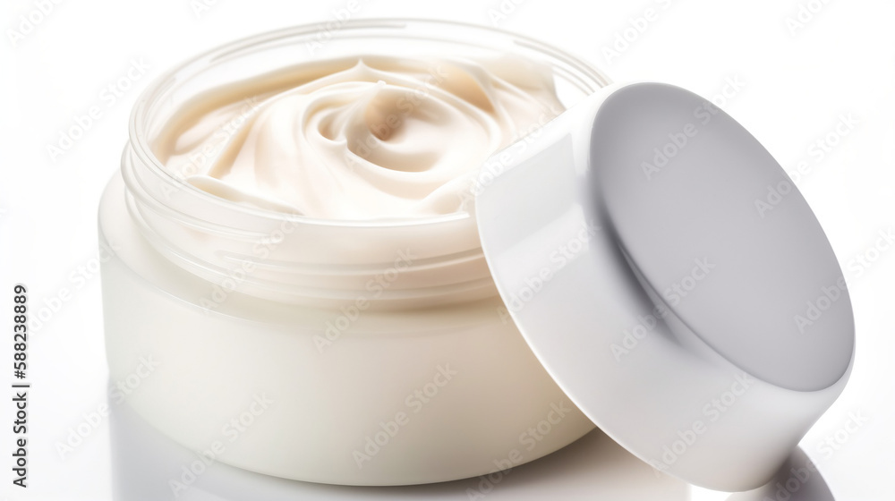 moisturizing cream lotion on isolated white background made by . Generative ai