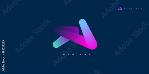 Creative and Vibrant Letter N Logo Design with Colorful Gradient Style. N Logo with Blend Concept, Suitable for Business and Technology Logo