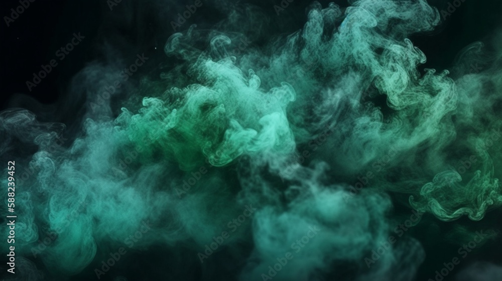ホラー 緑 青 雲 グランジ ダーク スモーク テクスチャ 黒 幽霊 背景 ホラー スリラー ミステリー 映画 ポスター デザインGenerativeAI