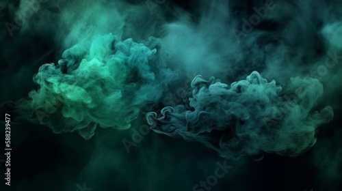 ホラー 緑 青 雲 グランジ ダーク スモーク テクスチャ 黒 幽霊 背景 ホラー スリラー ミステリー 映画 ポスター デザインGenerativeAI