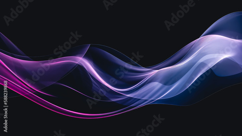 Abstract dark background with purple lines, generative AI.