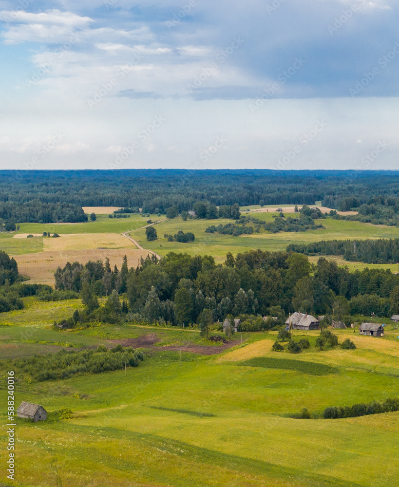 Latvian countryside, summer day in Latgale.