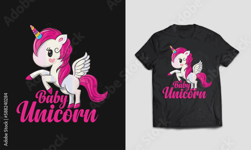 Unicorn t shirt design  vector template