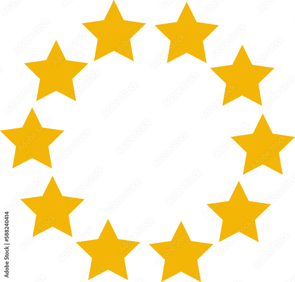 Stars of various sizes arranged in a circle. Round frame, border. Black star shape, simple symbol. Design element, ornament. Vector illustration. Stars of various sizes arranged in a circle. Round frame, border. Black star shape, simple symbol. Design element, ornament. Vector illustration.