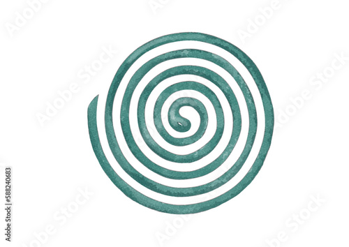 蚊取り線香の正面向きイラスト（水彩風）