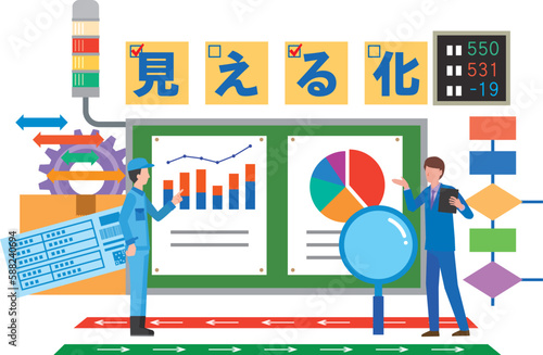 製造業での見える化のイメージイラスト