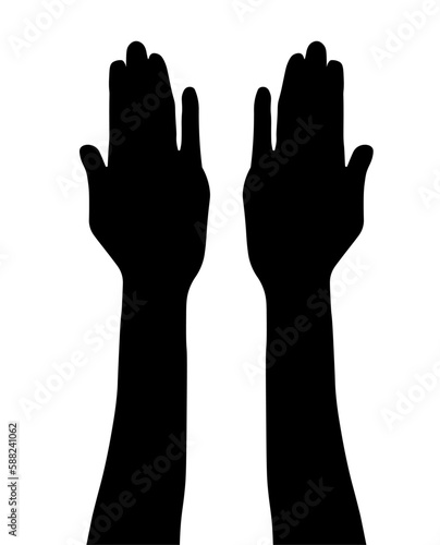 Worship God concept: human rising hands.
