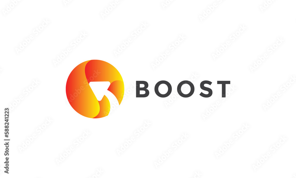 Circle arrow logo vector minimalist design round up concept Stock ...