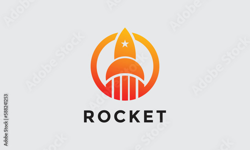 Logo vector rocket concept flight astronaut illustration spaceship cosmos astronomy turbo design