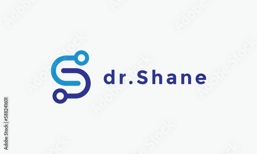 Logo vector letter S stethoscope doctor diagnostic patient health care medicine hospital