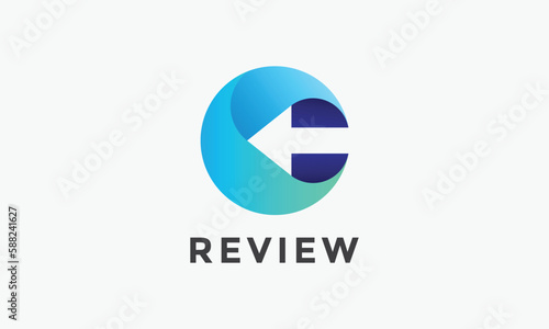 Circle arrow logo vector minimalist design round up concept