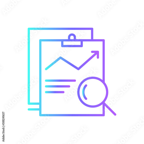 Research Marketing icon with blue duotone style. analysis, search, data, chart, information, growth, report. Vector illustration