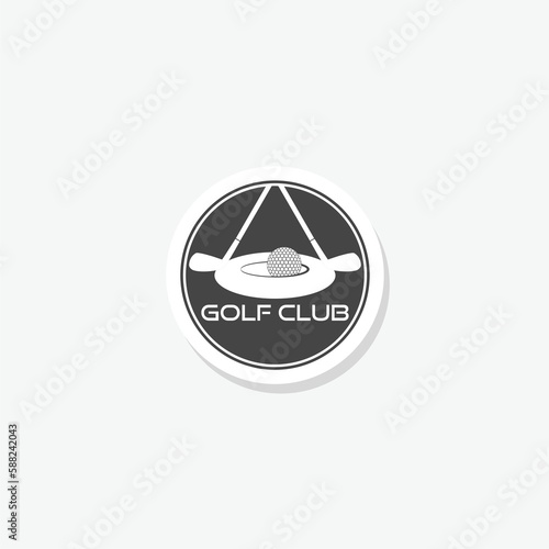Golf club sticker icon isolated on white