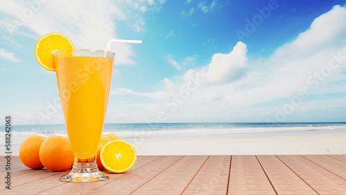 Orange juice in a clear gla...