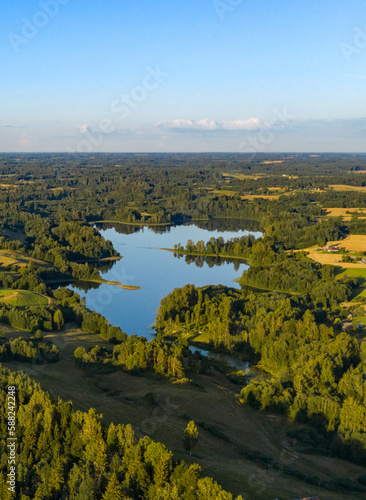 Latvian countryside  Lake Volksna Olksnas  in Latgale.