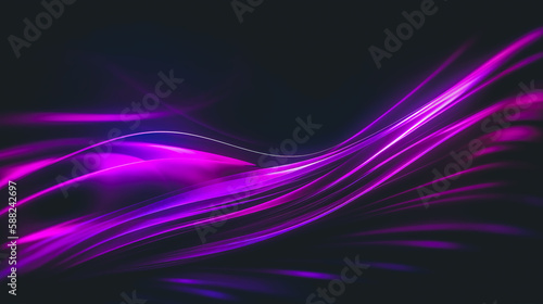 Abstract dark background with purple lines  generative AI.