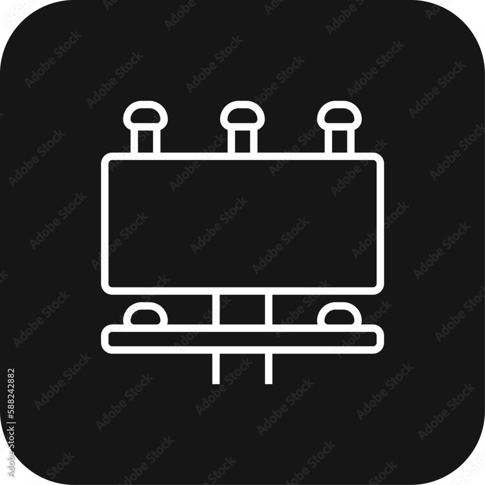 Billboard Marketing icon with black filled line style. advertising, promotion, commercial, media, outdoor, announcement, poster. Vector illustration Billboard Marketing icon with black filled line style. advertising, promotion, commercial, media, outdoor, announcement, poster. Vector illustration