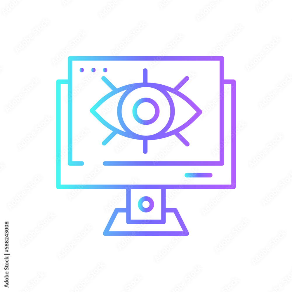 Web Visibility Marketing icon with blue duotone style. web, eye, graphic, look, vision, lens, element. Vector illustration Web Visibility Marketing icon with blue duotone style. web, eye, graphic, look, vision, lens, element. Vector illustration