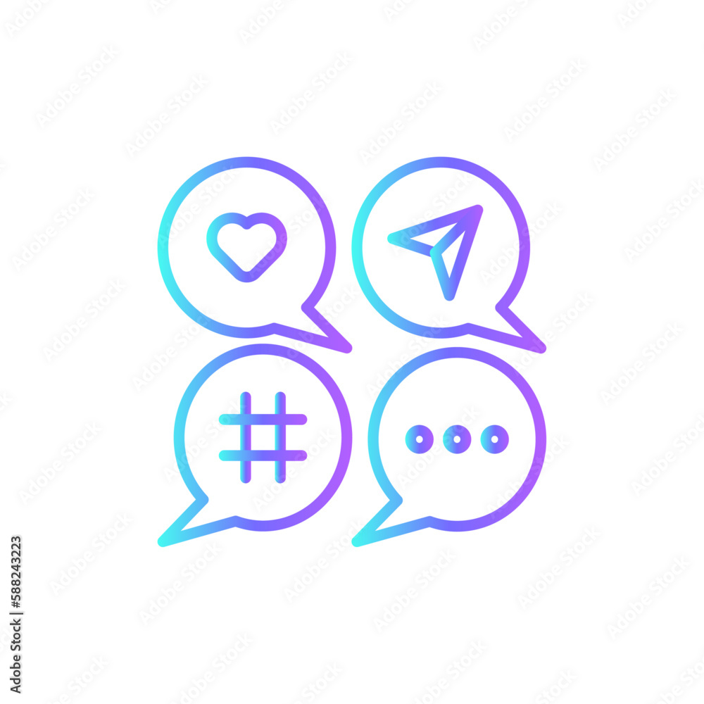Social media Marketing icon with blue duotone style. network, communication, mobile, phone, app, information, follow. Vector illustration Social media Marketing icon with blue duotone style. network, communication, mobile, phone, app, information, follow. Vector illustration