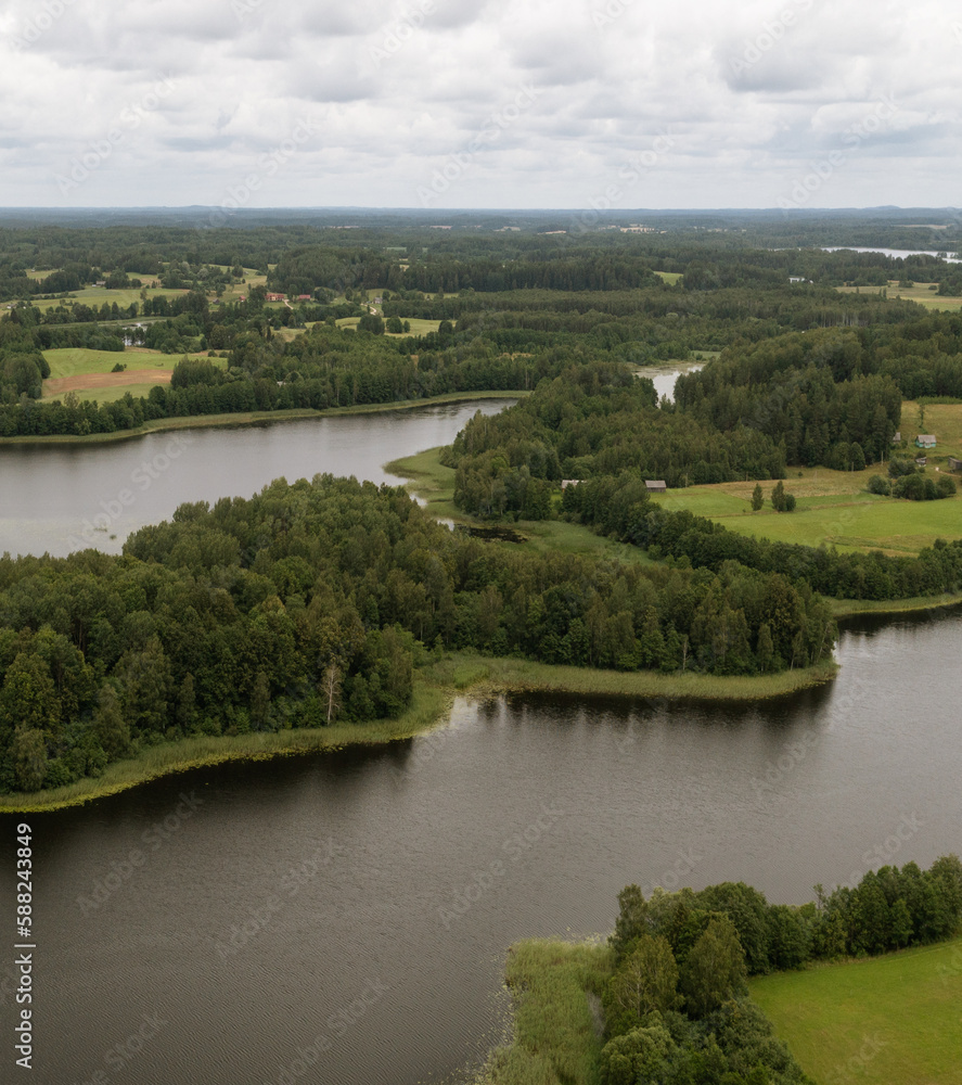 Latvian countryside, Lake Volksna Lielais Gausls in Latgale.