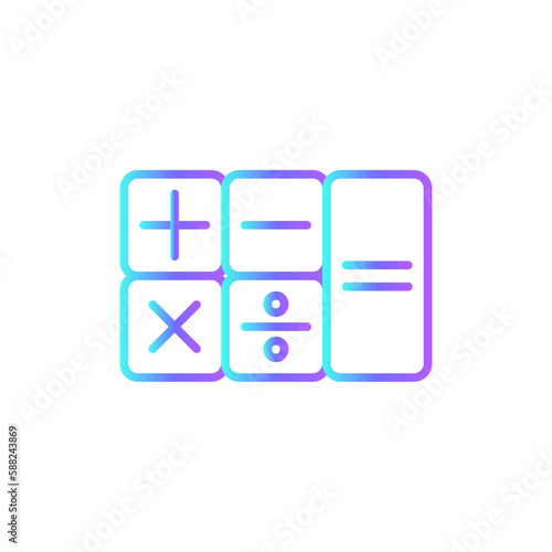 Calculate Data analysis icon with blue duotone style. finance, management, graph, financial, accounting, data, calculator. Vector illustration