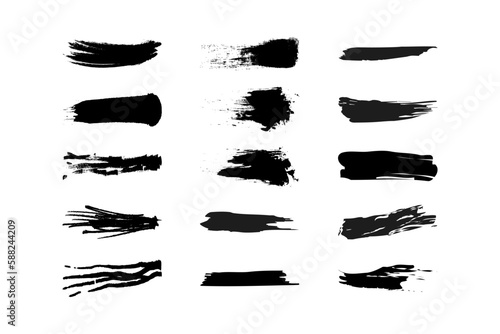 Set of brush strokes or your design isolated on white background. Vector illustration