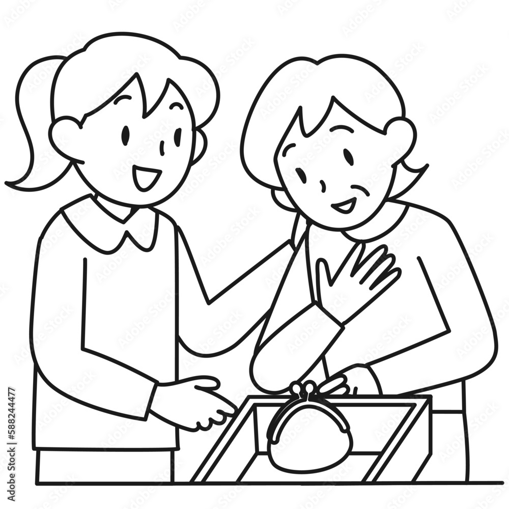 なくなったと思った財布を見つけて安堵するシニア女性