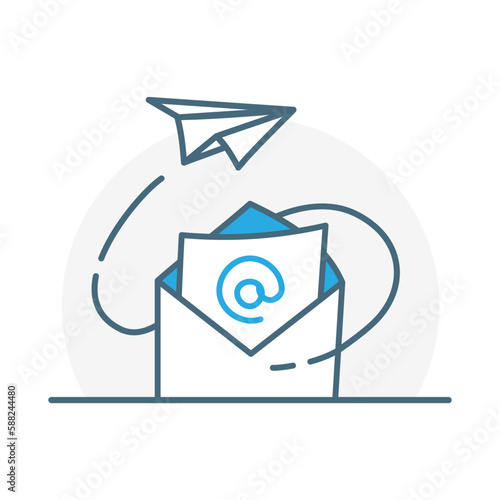 Email subscription  concept illustration flat design vector eps10. modern graphic element for landing page, empty state ui, infographic, icon
