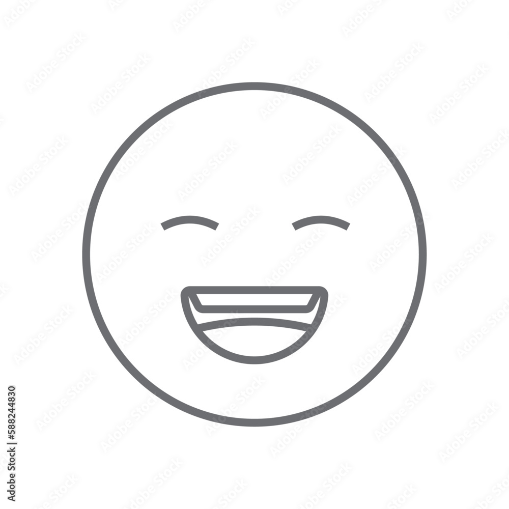 Laugh Feedback icon with black outline style. emotion, happy, emoticon, fun, smile, character, emoji. Vector illustration Laugh Feedback icon with black outline style. emotion, happy, emoticon, fun, smile, character, emoji. Vector illustration