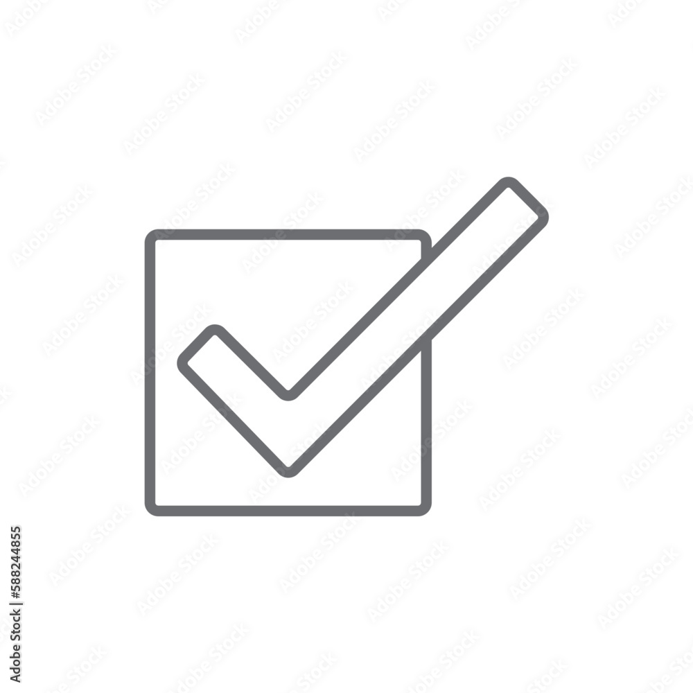 Tick Feedback icon with black outline style. correct, check, choice, mark, ok, checkmark, yes. Vector illustration Tick Feedback icon with black outline style. correct, check, choice, mark, ok, checkmark, yes. Vector illustration