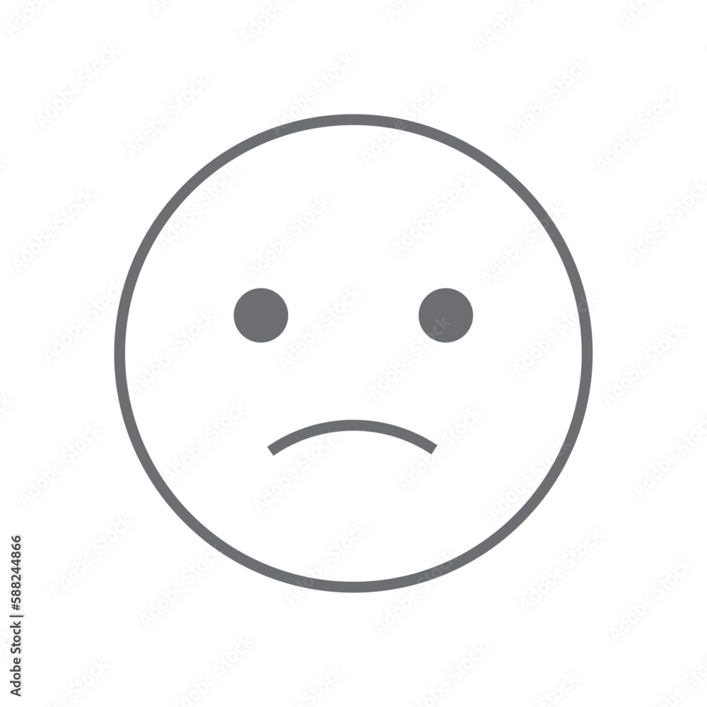 Sad Feedback icon with black outline style. emotion, emoticon, emoji, expression, character, bad, mood. Vector illustration Sad Feedback icon with black outline style. emotion, emoticon, emoji, expression, character, bad, mood. Vector illustration