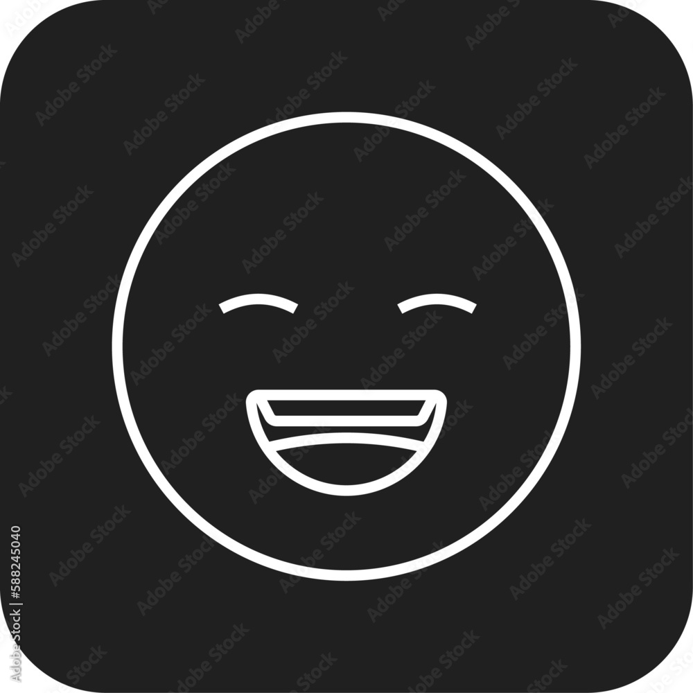 Laugh Feedback icon with black filled line style. emotion, happy, emoticon, fun, smile, character, emoji. Vector illustration Laugh Feedback icon with black filled line style. emotion, happy, emoticon, fun, smile, character, emoji. Vector illustration